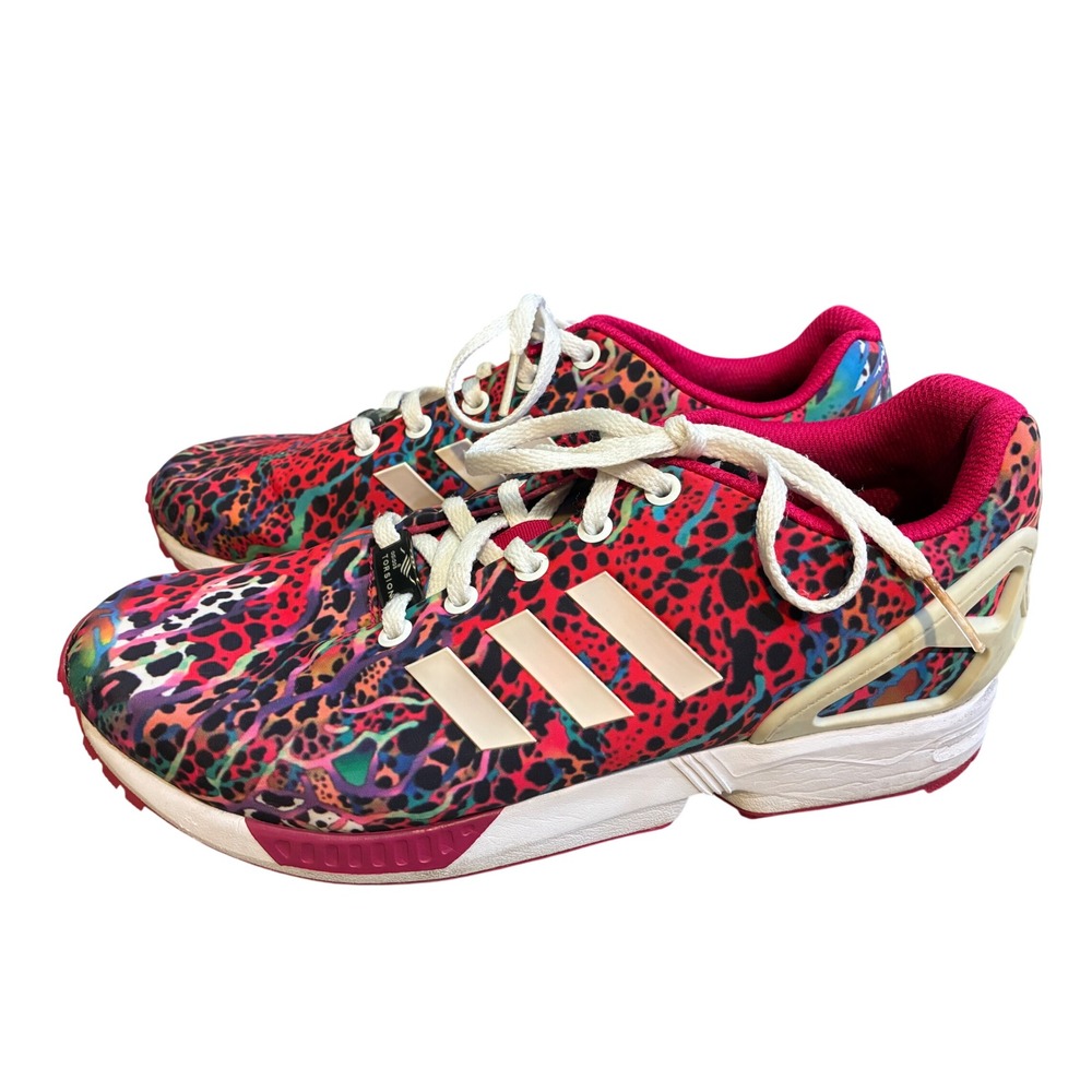 Adidas ZX Flux Sneakers Womens 7 Multi Color Excellent Leopard Print M19398